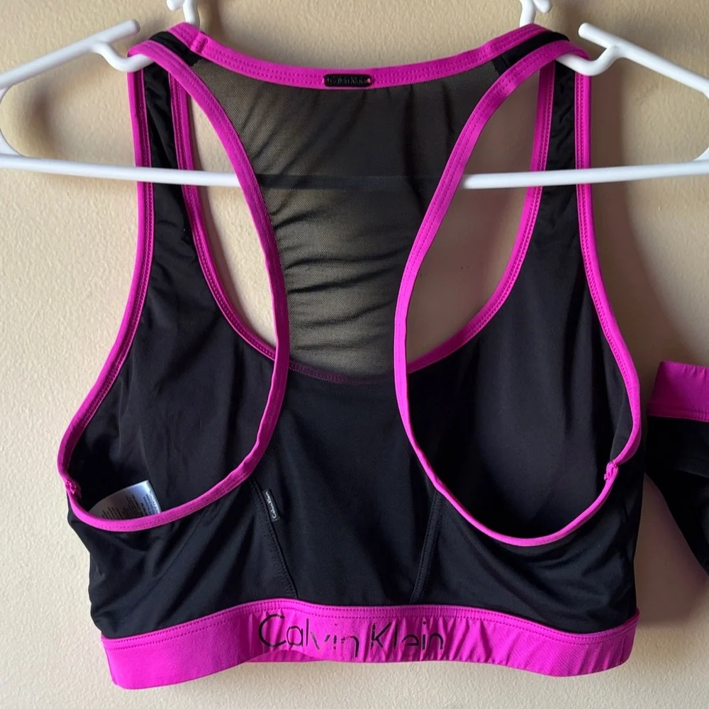 Calvin Klein Black and Hot Pink Athletic Bikini Set - Picture 4 of 13